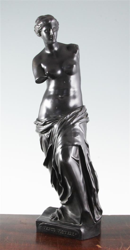 A large Wedgwood black basalt figure of the Venus De Milo, first half 19th century, 51.5cm